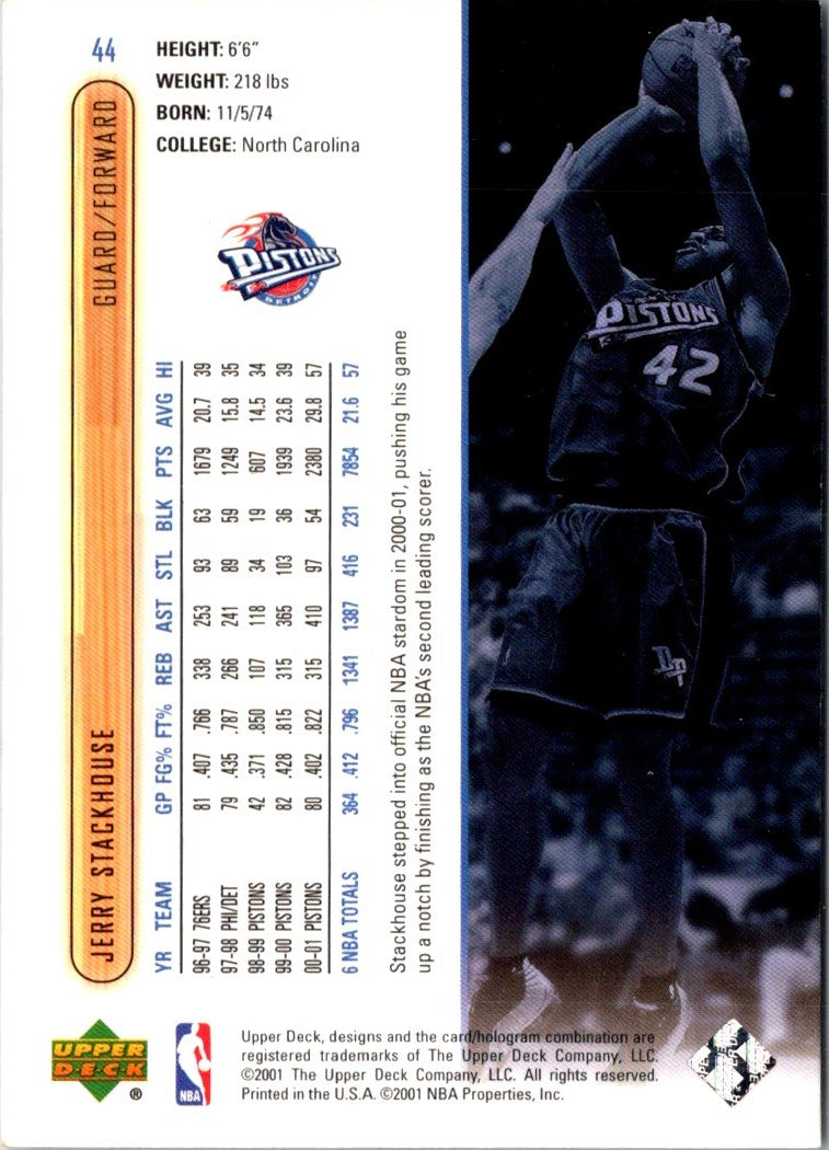 2001 Upper Deck Jerry Stackhouse