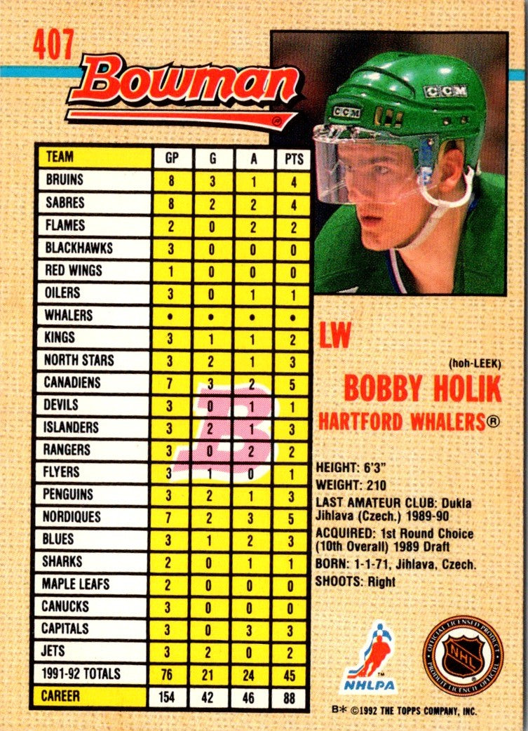 1992 Bowman Bobby Holik