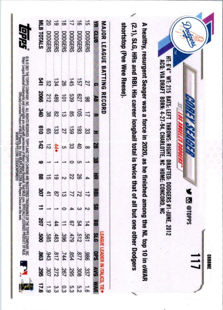 2021 Topps Chrome Corey Seager