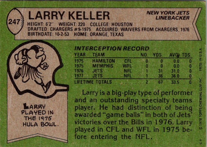 1978 Topps Larry Keller