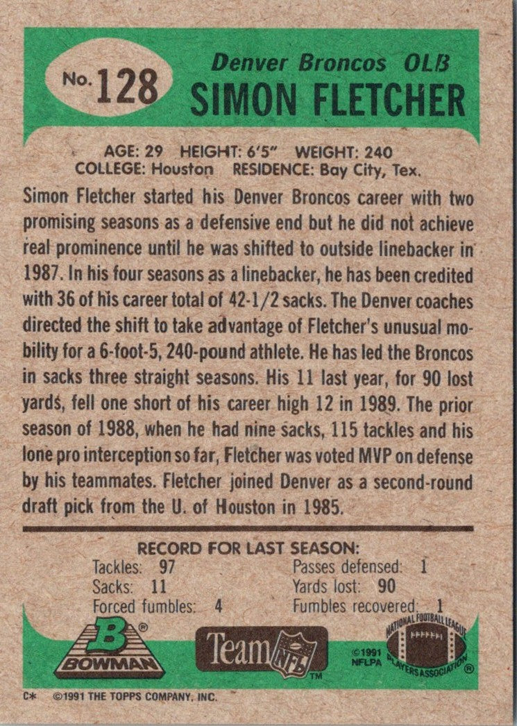 1991 Bowman Simon Fletcher