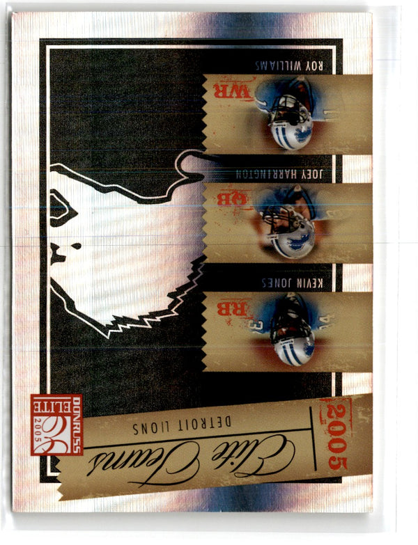 2005 Donruss Elite Teams Silver Kevin Jones/Joey Harrington/Roy Williams WR #ET-8 0887/1000