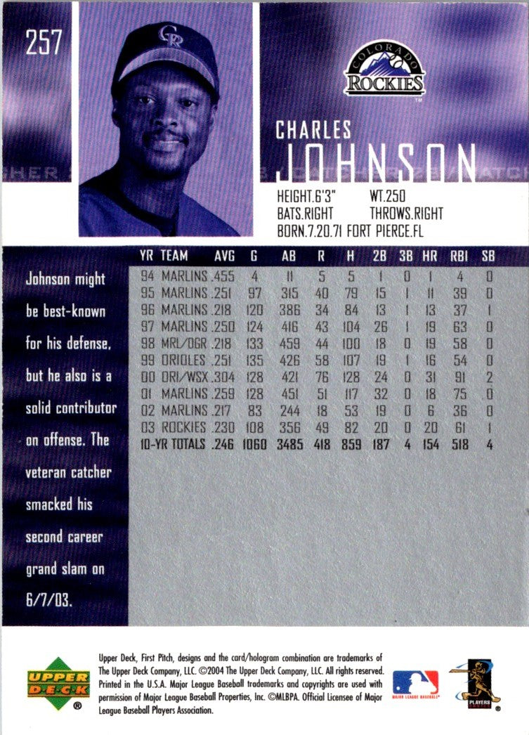 2004 Upper Deck First Pitch Charles Johnson