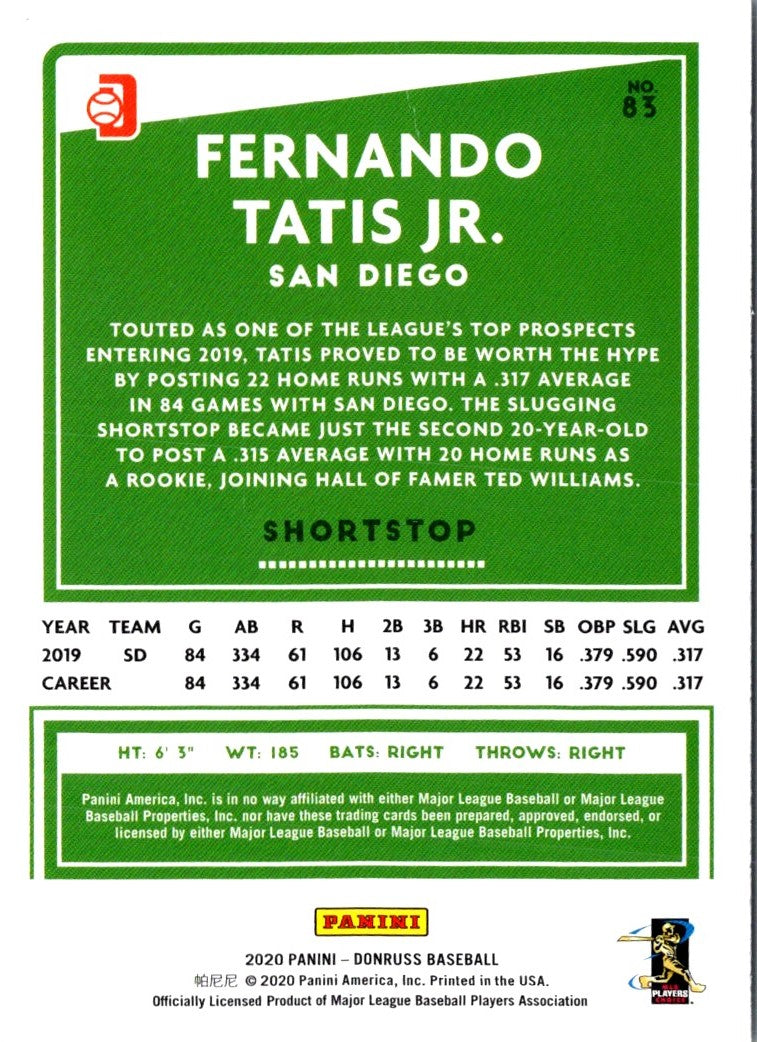 2020 Donruss Fernando Tatis Jr.