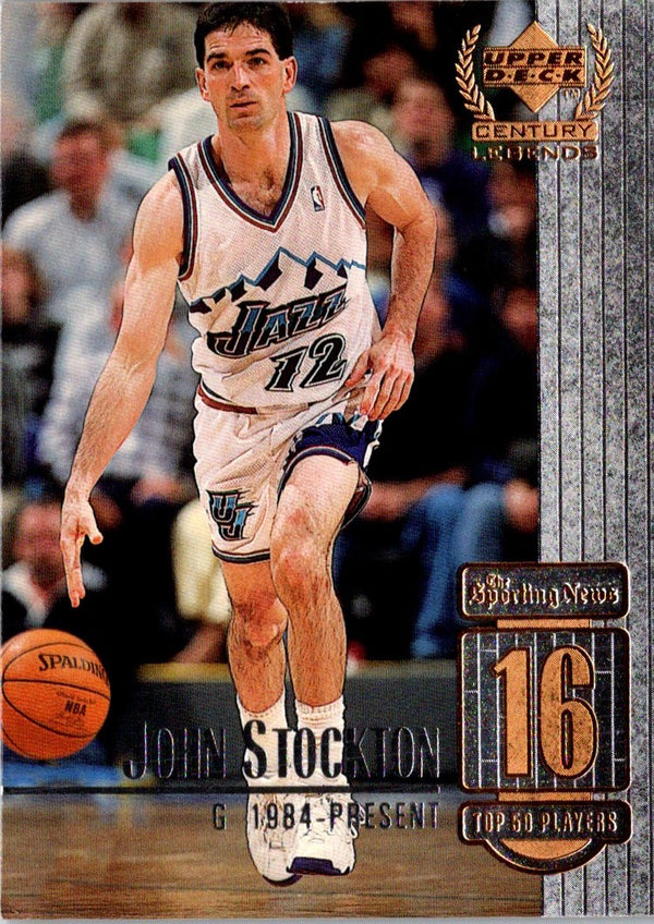 1999 Upper Deck Century Legends John Stockton #16