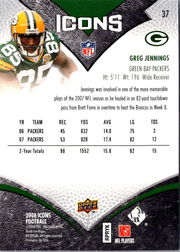 2008 Upper Deck Icons Greg Jennings