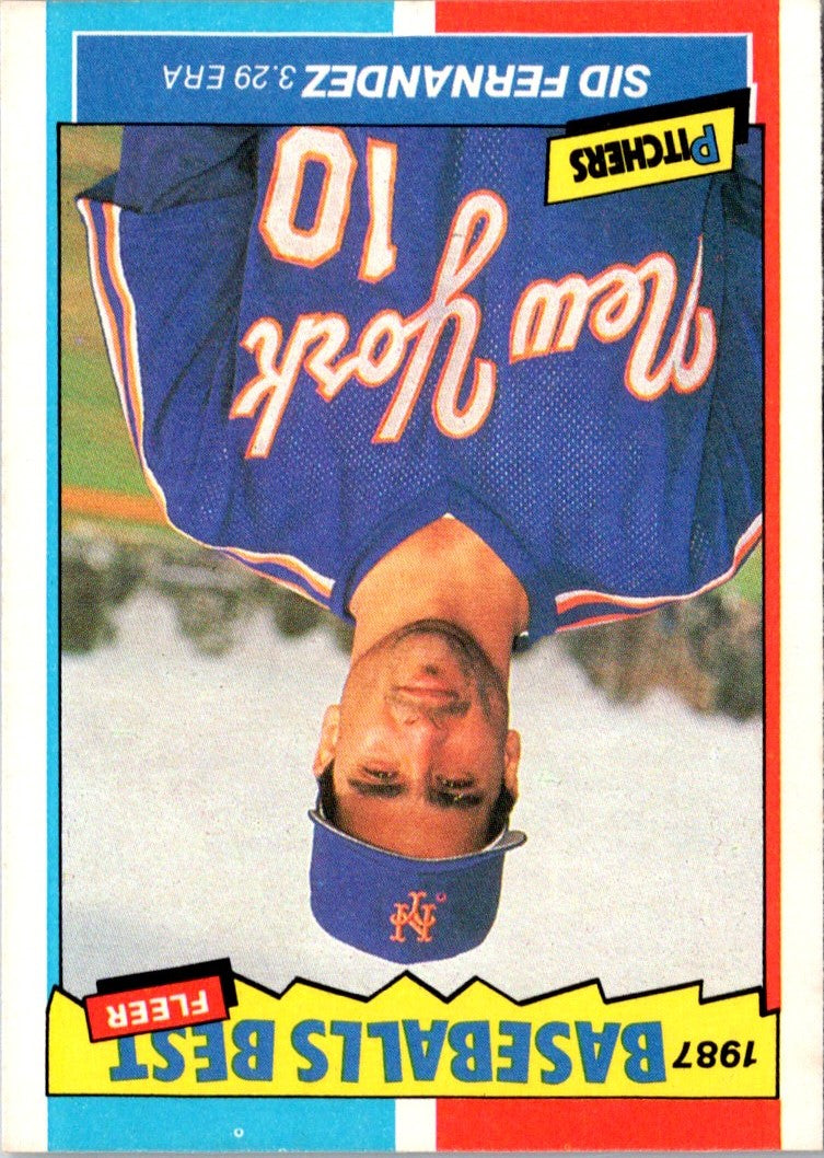 1987 Fleer Baseball's Best Sluggers vs Pitchers Sid Fernandez