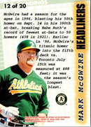 1997 Fleer Headliners Mark McGwire