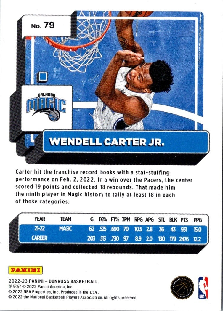 2022 Donruss Wendell Carter Jr.