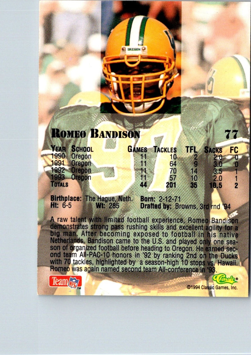 1994 Classic NFL Draft Gold Romeo Bandison