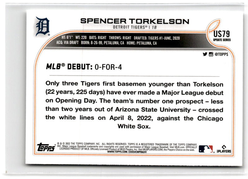 2022 Topps Update Spencer Torkelson