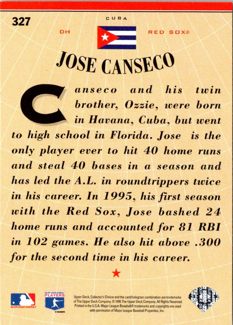 1996 Collector's Choice Gold Signature Jose Canseco