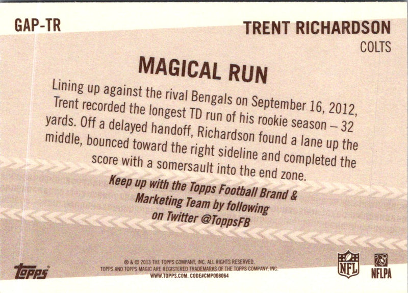 2013 Topps Magic Ground & Pound Trent Richardson