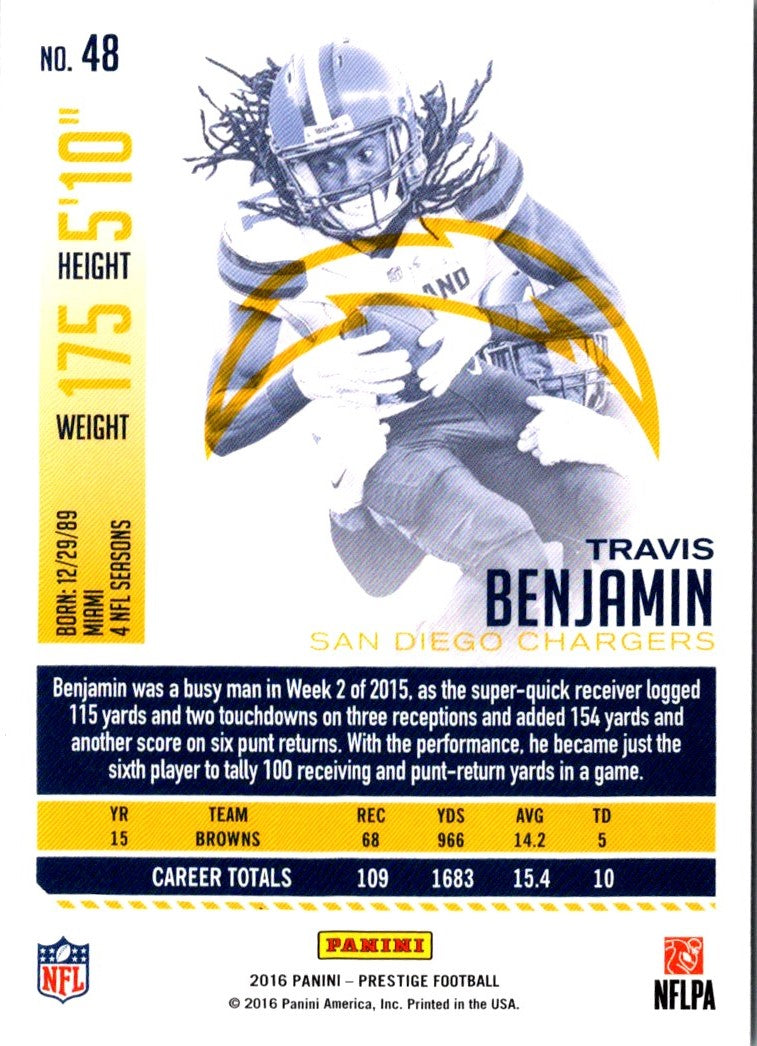 2016 Panini Prestige Travis Benjamin