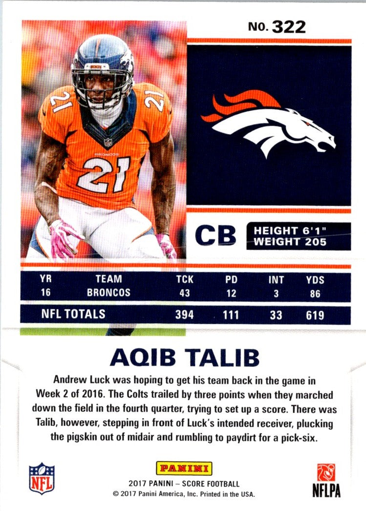 2017 Score Scorecard Aqib Talib