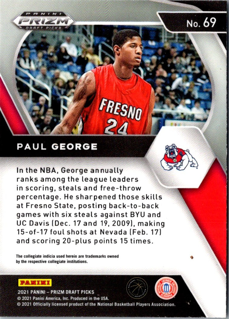 2021 Panini Prizm Draft Picks Paul George