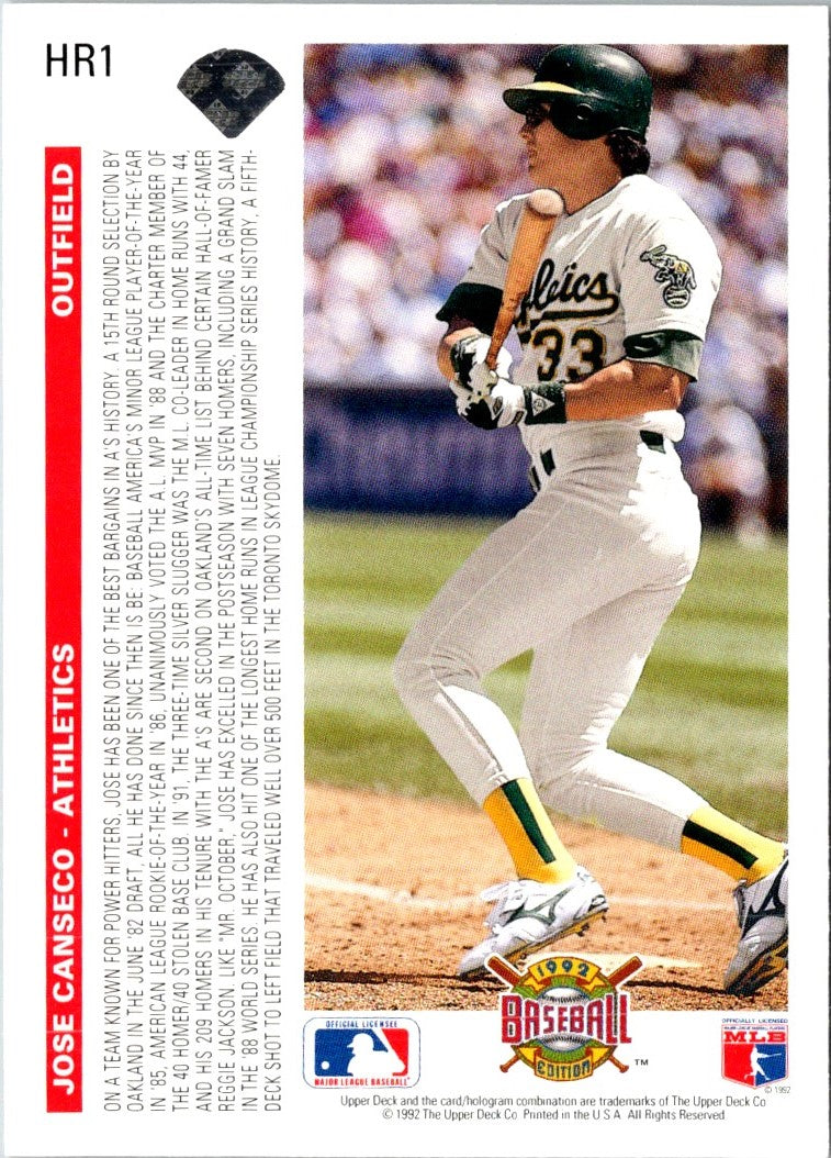 1992 Upper Deck Home Run Heroes Jose Canseco