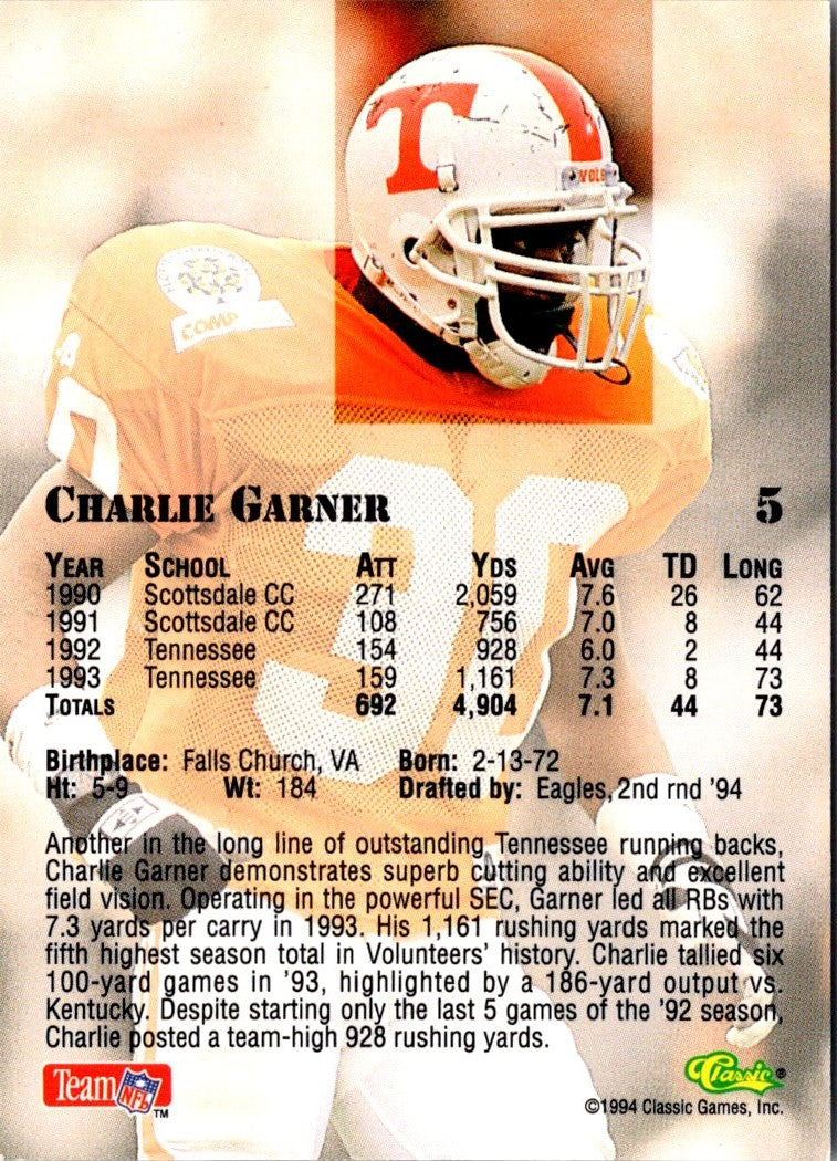 1994 Classic NFL Draft Charlie Garner