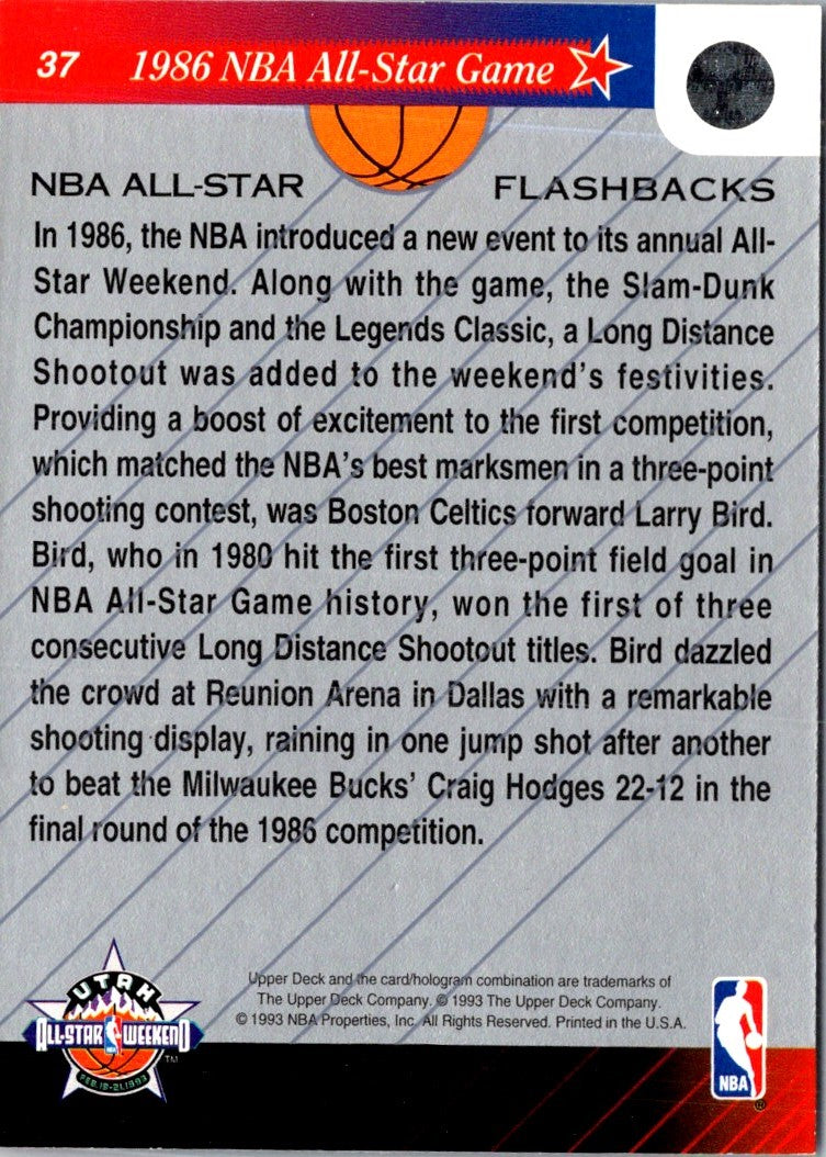 1992 Upper Deck NBA All-Star Set 1986 Larry Bird