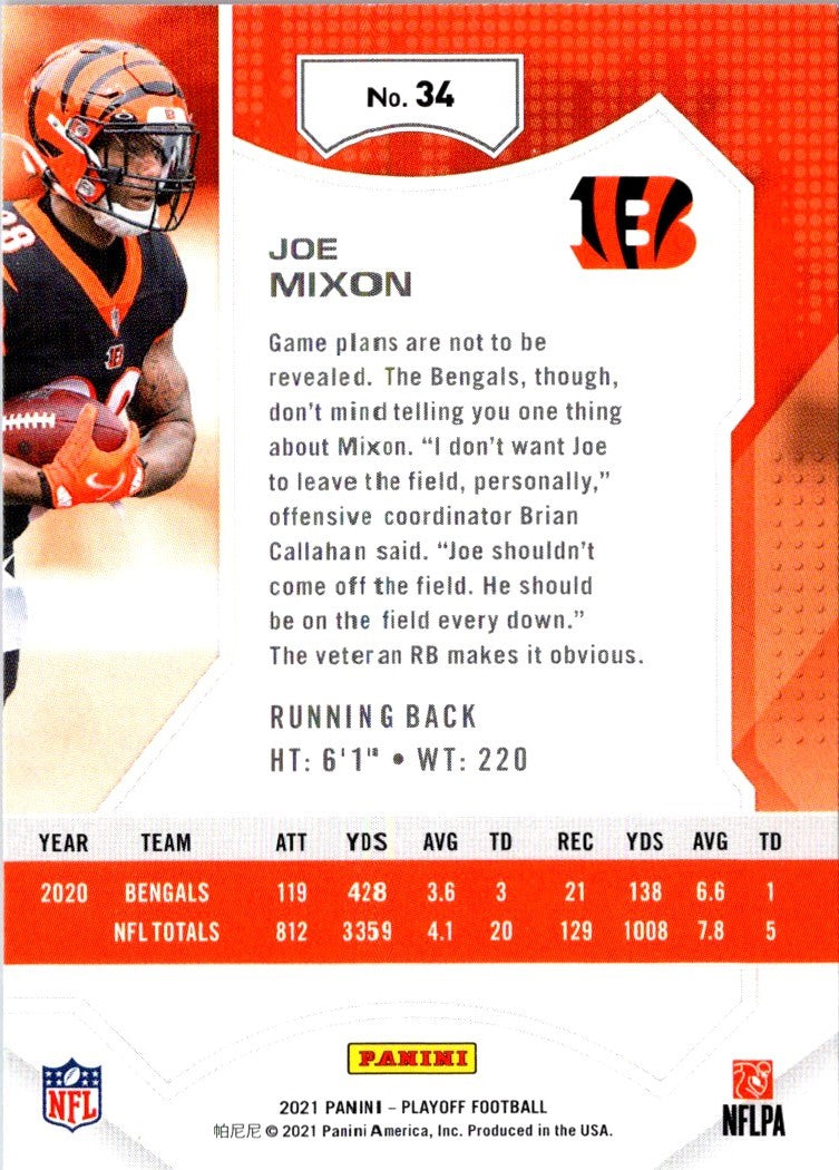 2021 Panini Playoff Red Zone Joe Mixon