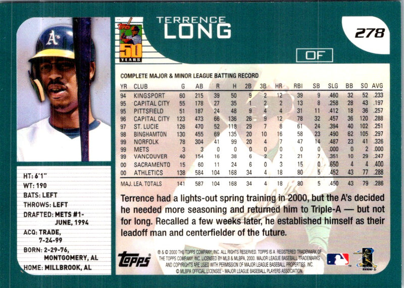 2001 Topps Terrence Long