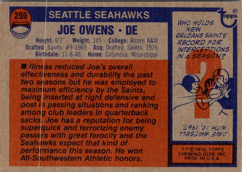 1976 Topps Joe Owens