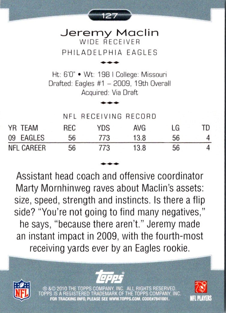 2010 Topps Platinum Jeremy Maclin