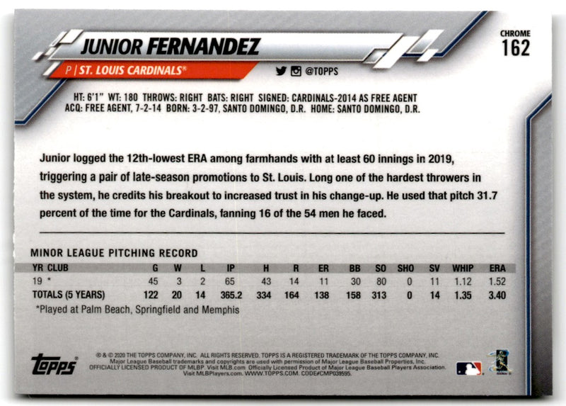 2020 Topps Chrome Junior Fernandez