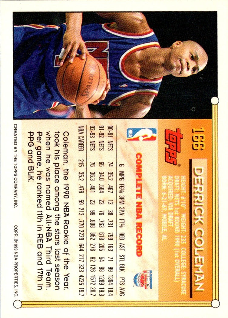 1993 Topps Derrick Coleman