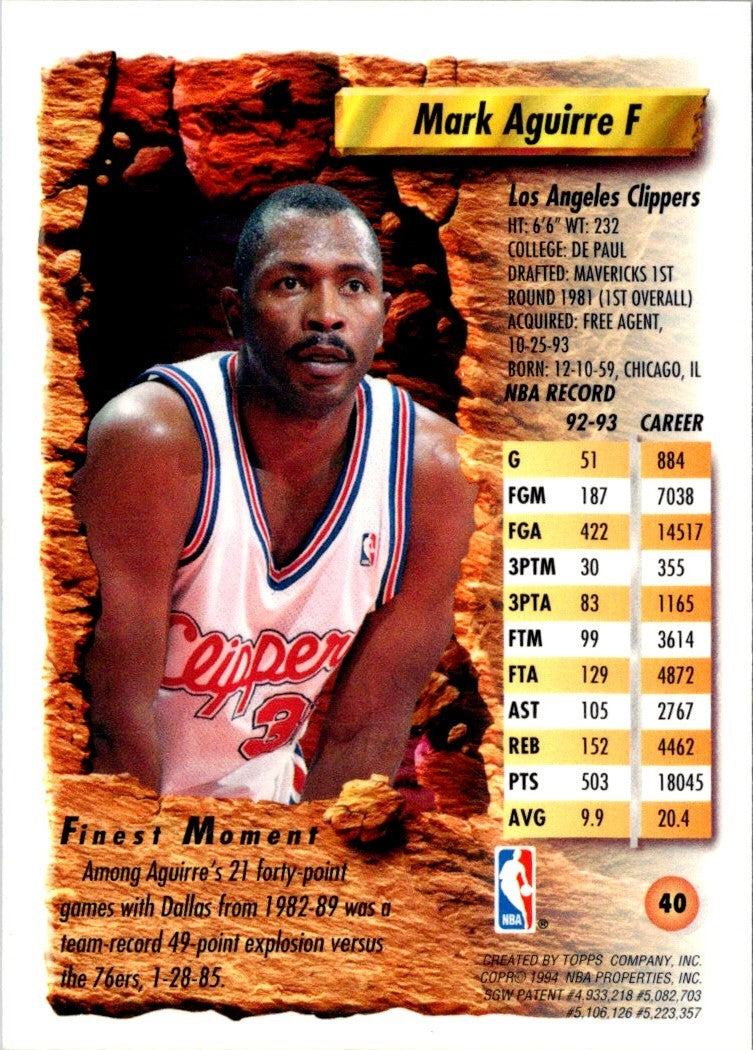 1993 Finest Mark Aguirre