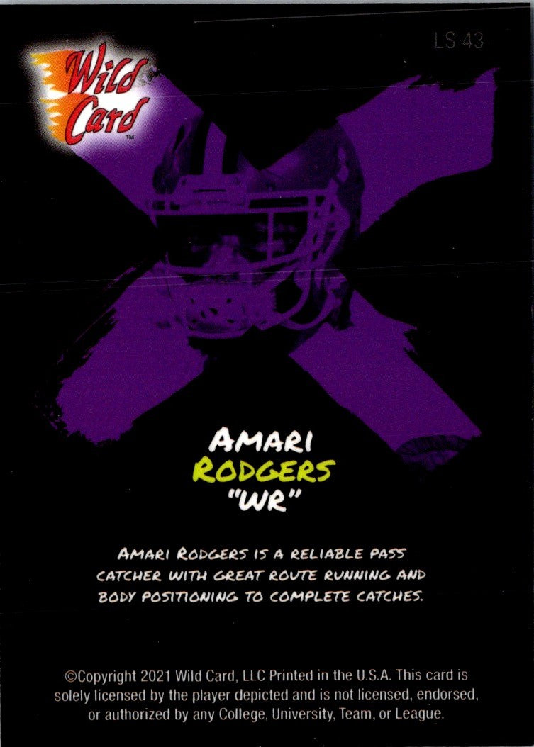 2021 Wild Card Matte White Fire Red Amari Rodgers