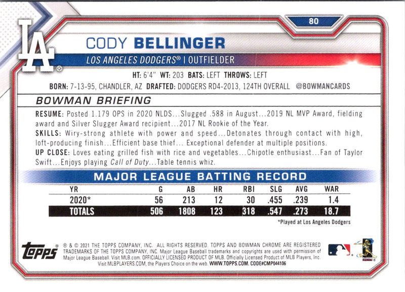 2021 Bowman Cody Bellinger