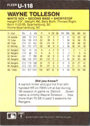 1986 Fleer Update Wayne Tolleson