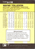 1986 Fleer Update Wayne Tolleson #U-118