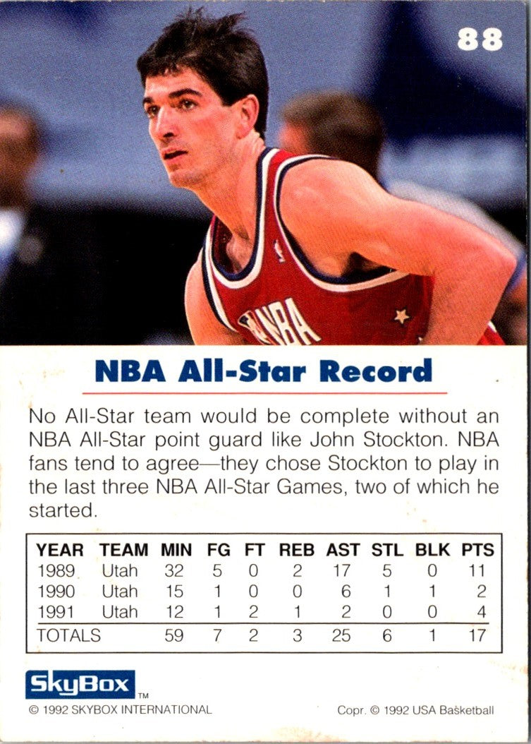 1992 SkyBox USA John Stockton