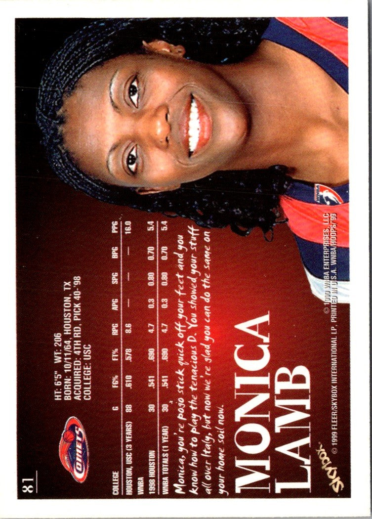 1999 Hoops WNBA Monica Lamb