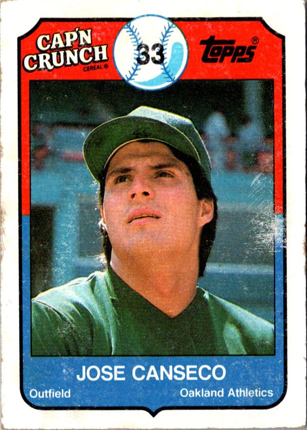 1989 Topps Cap'n Crunch Jose Canseco #1