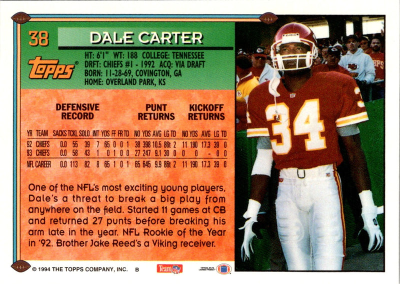 1994 Topps Dale Carter