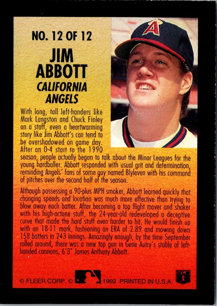 1992 Fleer Smoke 'N Heat Jim Abbott