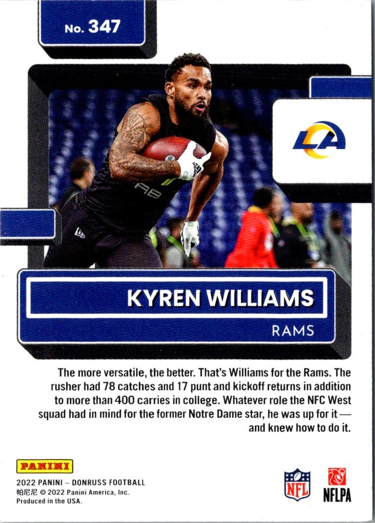 2022 Donruss  Packed Rookies Kyren Williams