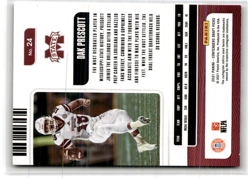 2021 Panini Contenders Draft Picks Ticket Dak Prescott