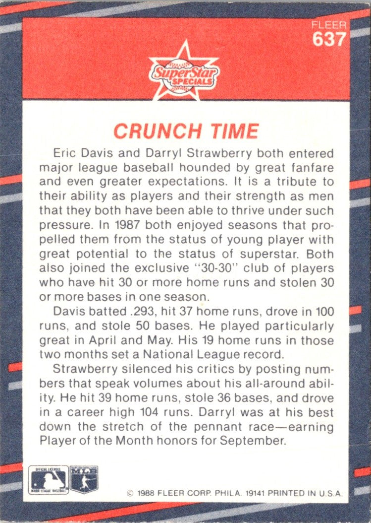 1988 Fleer Darryl Strawberry/Eric Davis
