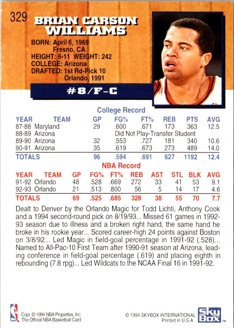 1993 Hoops Brian Williams