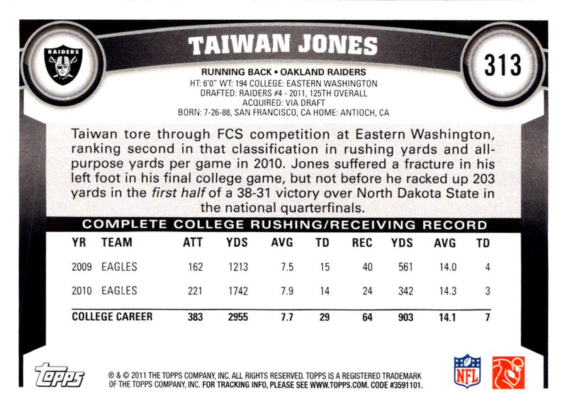 2011 Topps Taiwan Jones