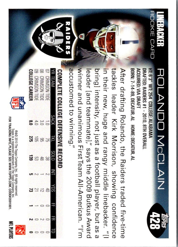 2010 Topps Rolando McClain