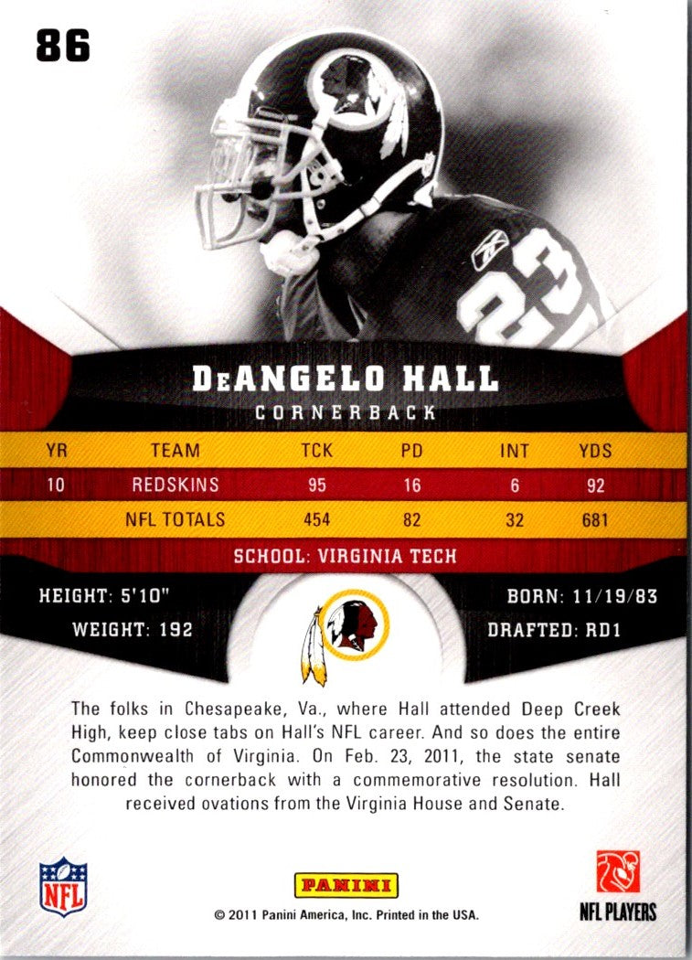 2011 Panini Gridiron Gear DeAngelo Hall