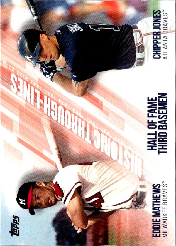 2019 Topps Historic Through-Lines Chipper Jones/Eddie Mathews #HTL-2