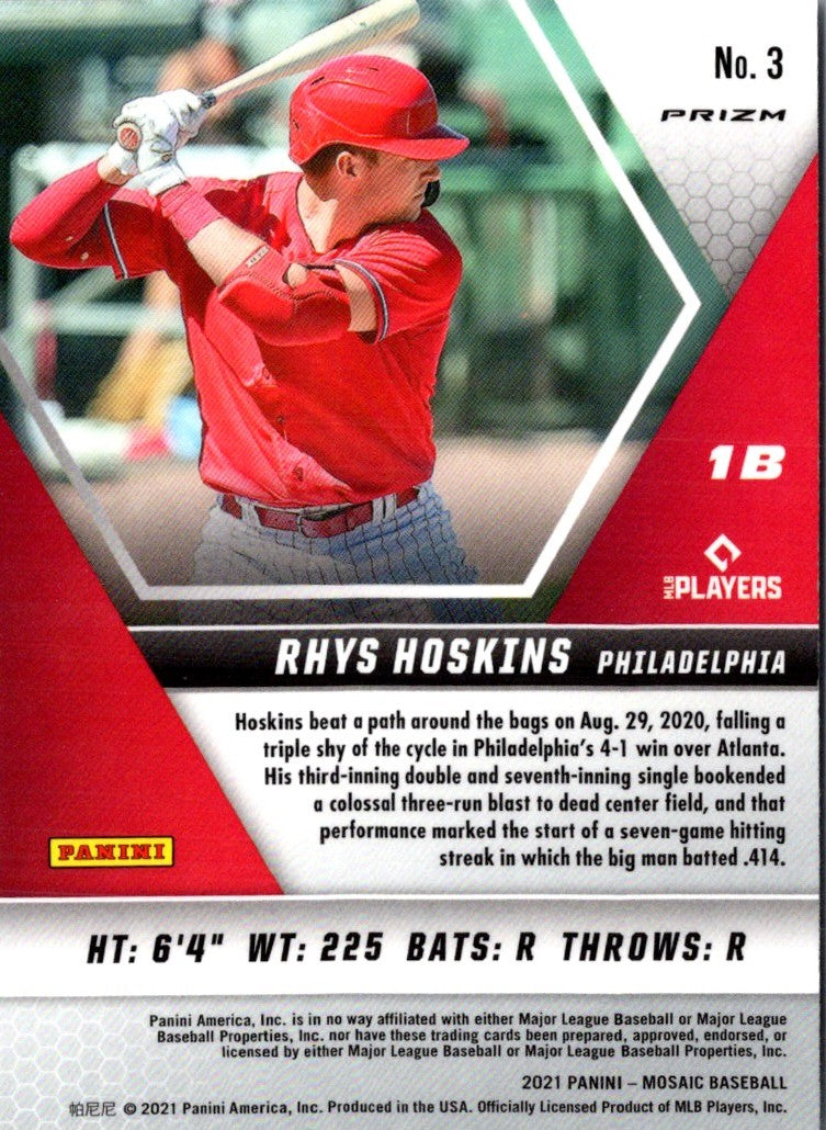 2021 Panini Mosaic Red Rhys Hoskins