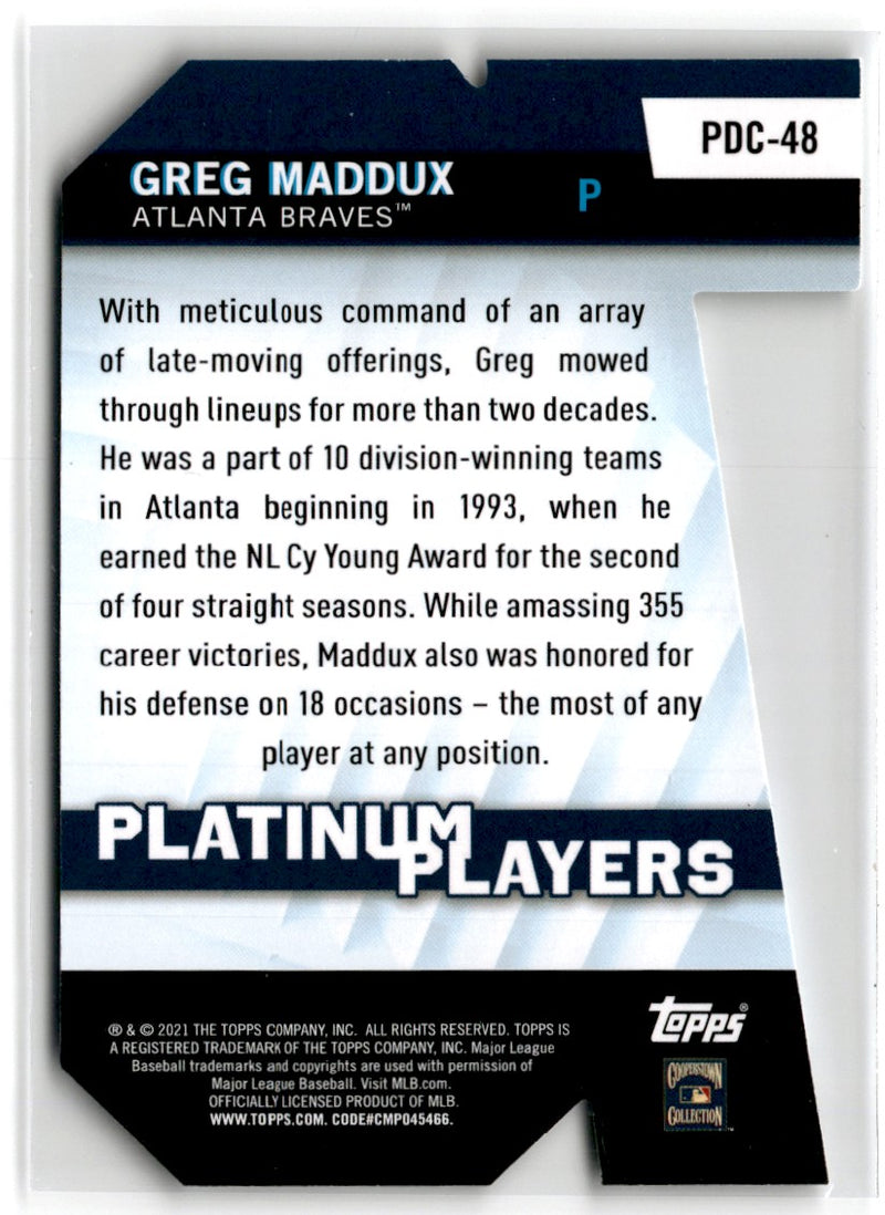 2021 Topps Platinum Players Greg Maddux