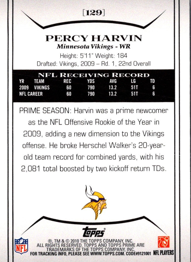 2010 Topps Prime Percy Harvin